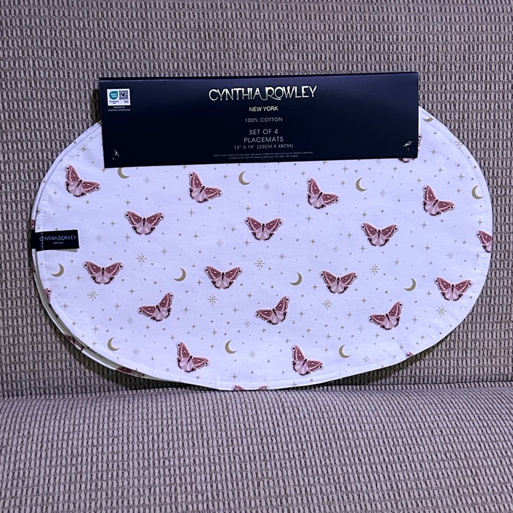 Cynthia Rowley Cosmic Butterflies Set Of 4 Placemats NWTS